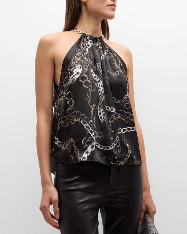 Tillie Chain-Neck Scarf Top